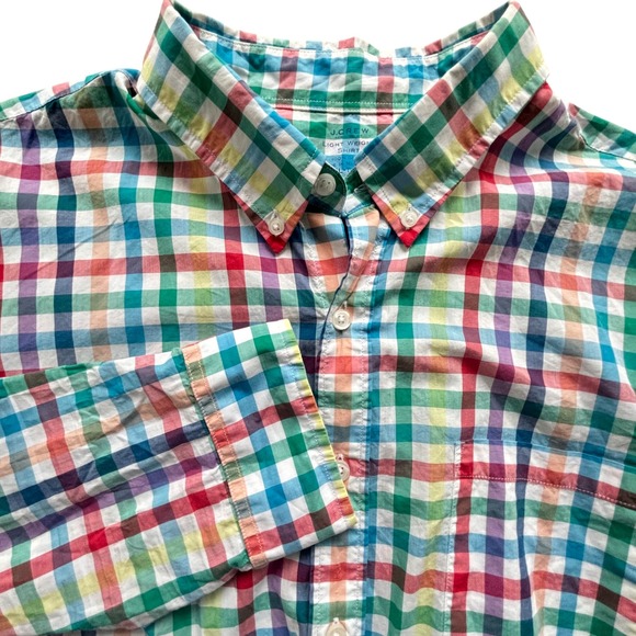 J.Crew Other - J.Crew Button Shirt Mens XL-Tall Multicolor Plaid Gingham Cotton Preppy Summer